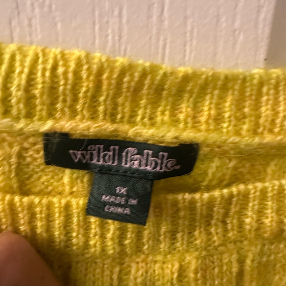 Wild Fable Vibrant Yellow Knit Crop Top Ribbed Tank NWT - Picture 6 of 8